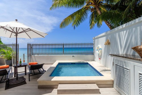Beachside plunge pool on the ground floor deck.