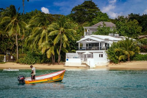 Early morning Caribbean Sea fisherman.
